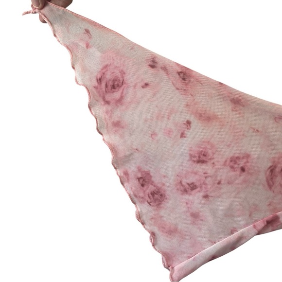 Light Pink Floral Tie-Front Blouse - Picture 7 of 8